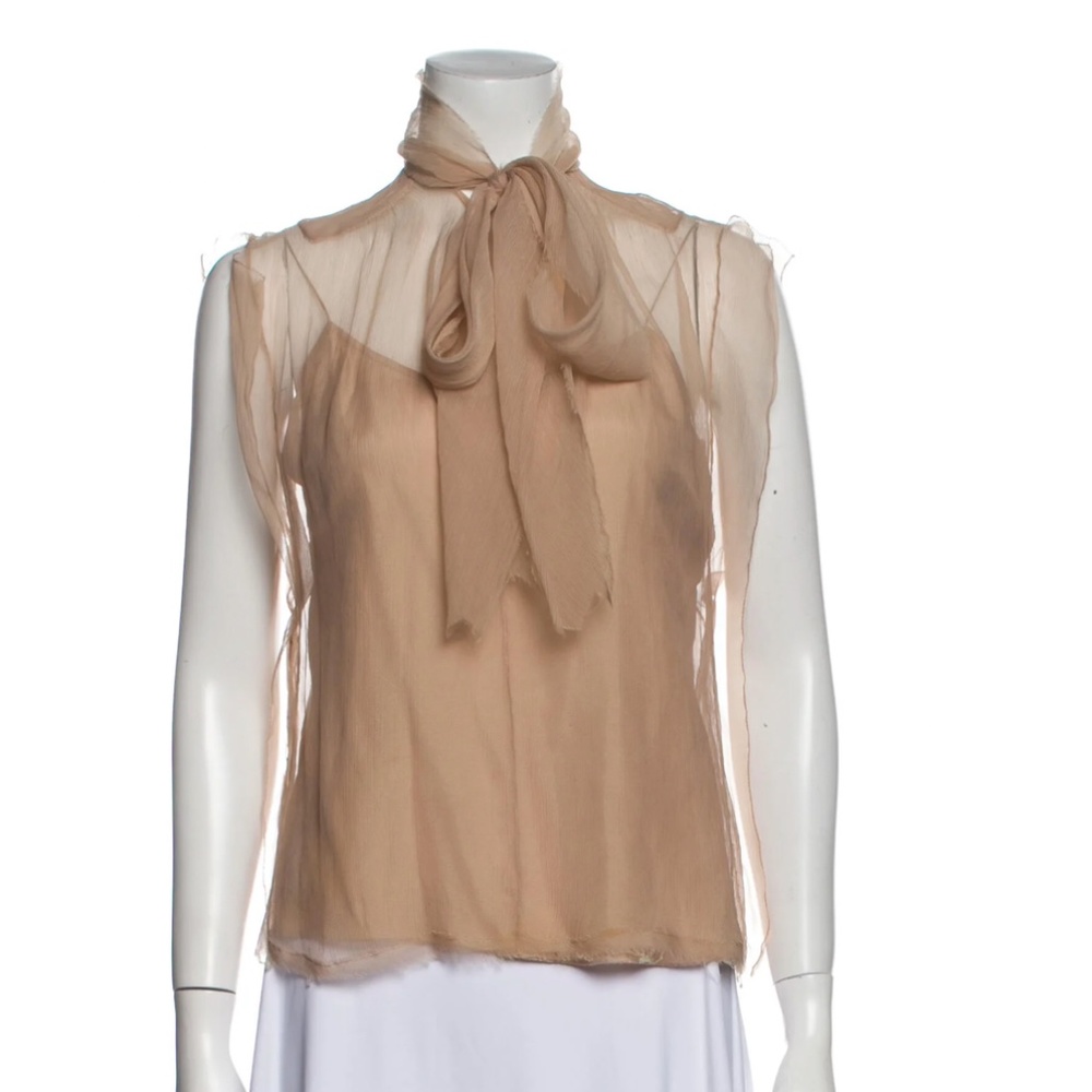 MARC JACOBS Tie Neck Sleeveless Blouse